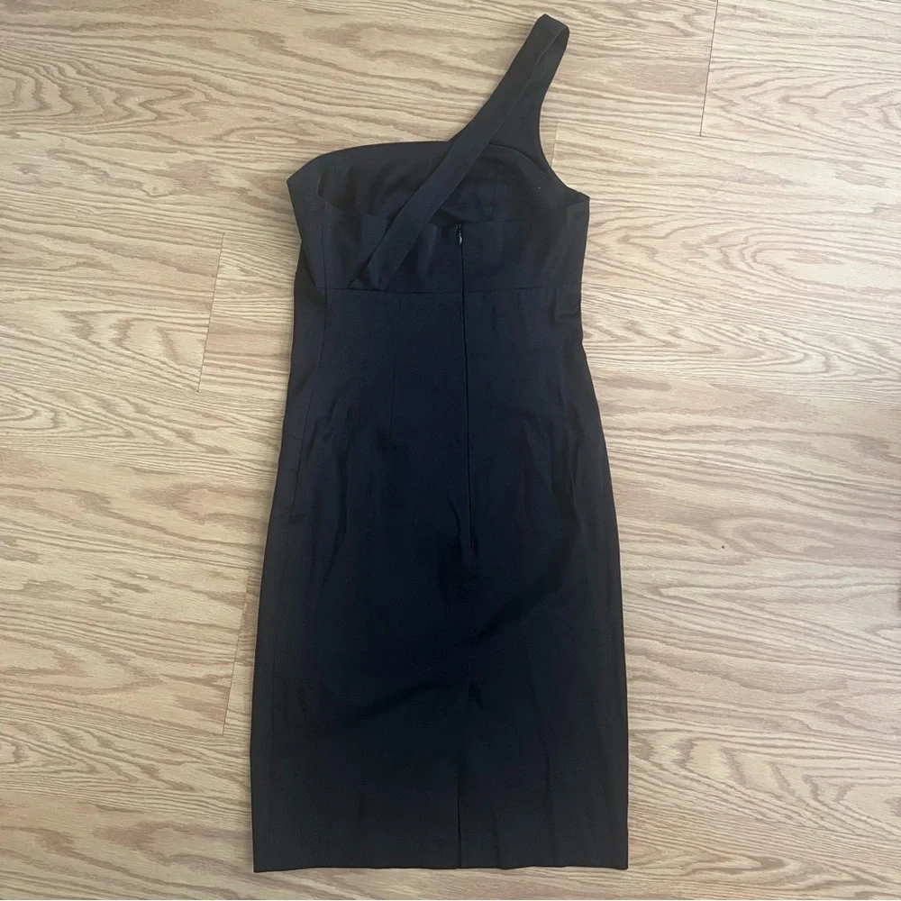 Italian made Elegant Black One-Shoulder Dress by SportStaff women’s size 8 - Picture 2 of 9